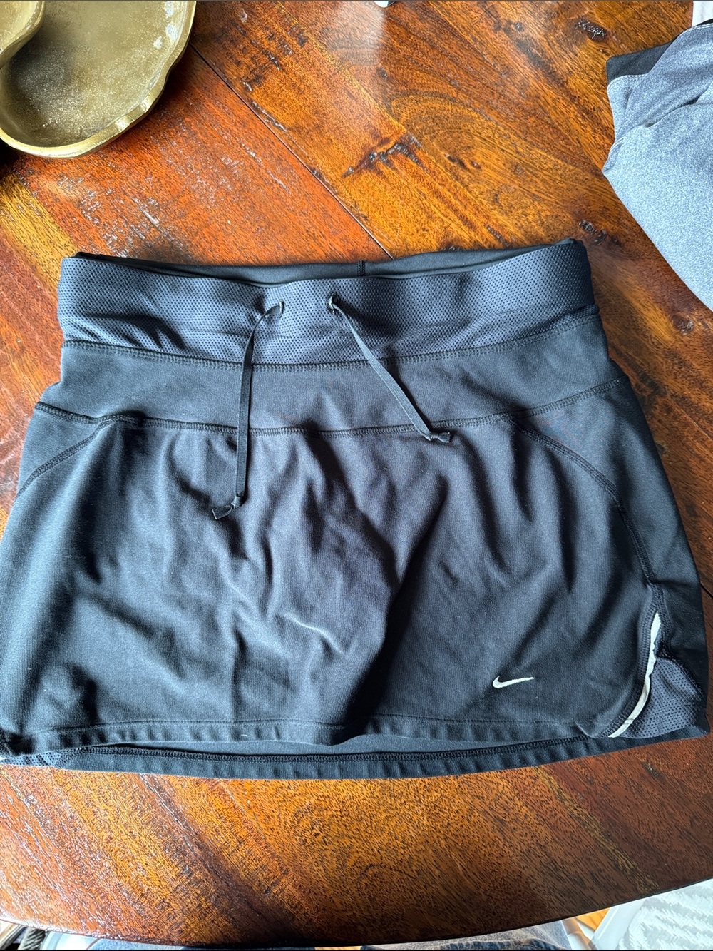 Nike Black Performance Tennis Skort with Drawstring